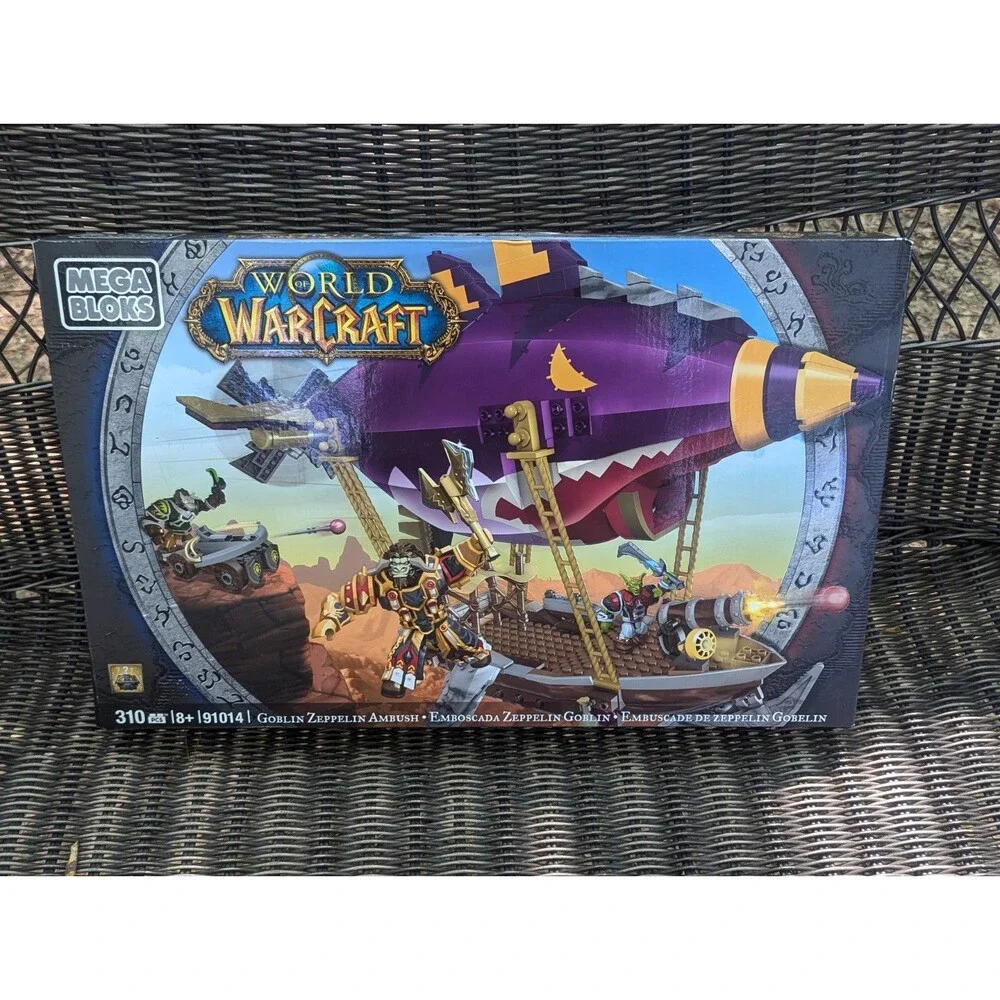 Mega Bloks World of Warcraft Goblin Zeppelin Ambush w/ Secret Loot 310 Pc Set